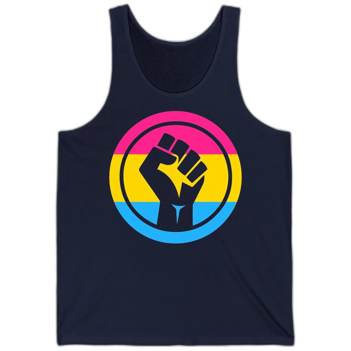 Fist Power Pride Circle Tank in Navy