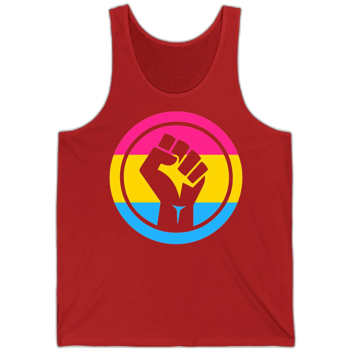 Fist Power Pride Circle Tank in Red