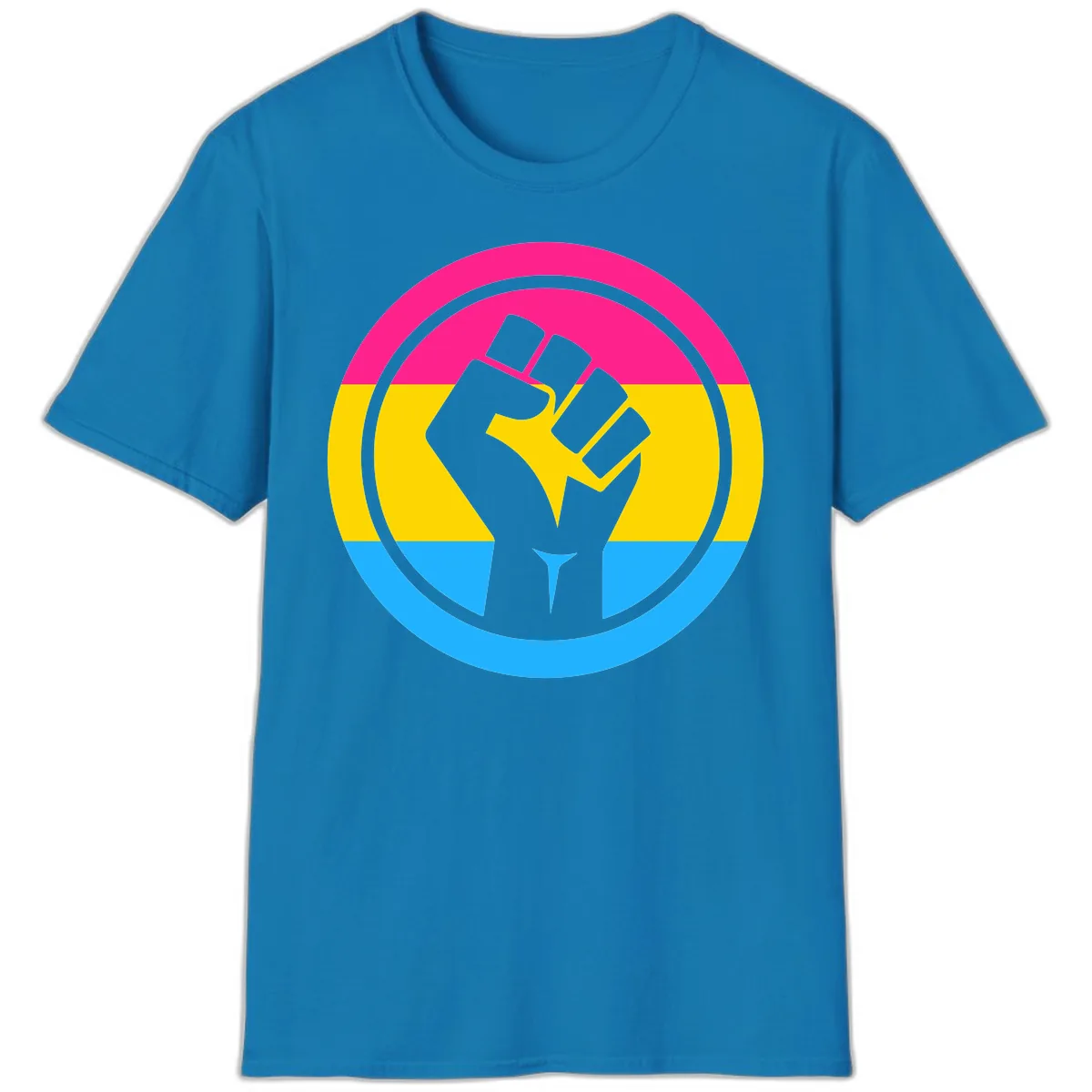 Fist Power Pride Circle T-Shirt in Sapphire