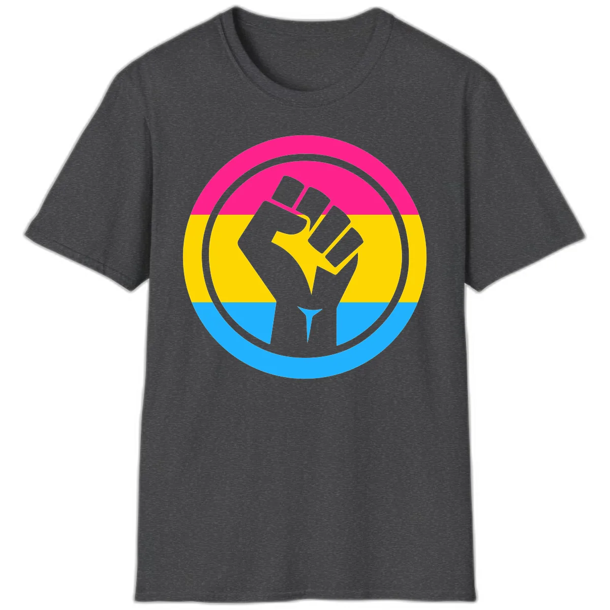 Fist Power Pride Circle T-Shirt in Dark Heather