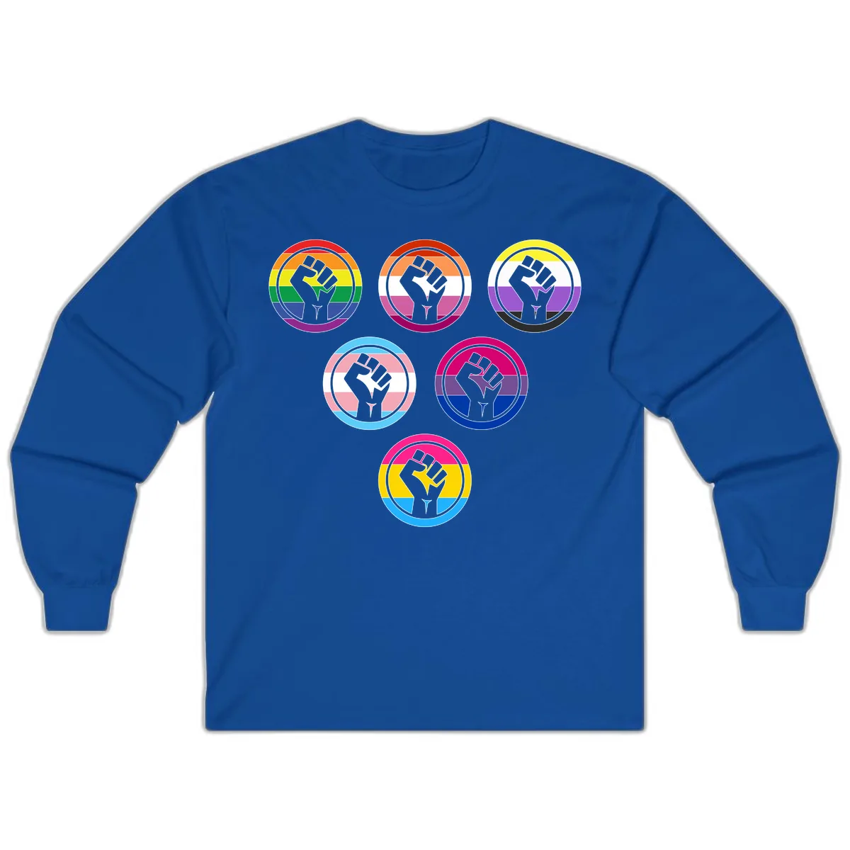 Raised Fist Pride Flag Collection Long Sleeve in Royal