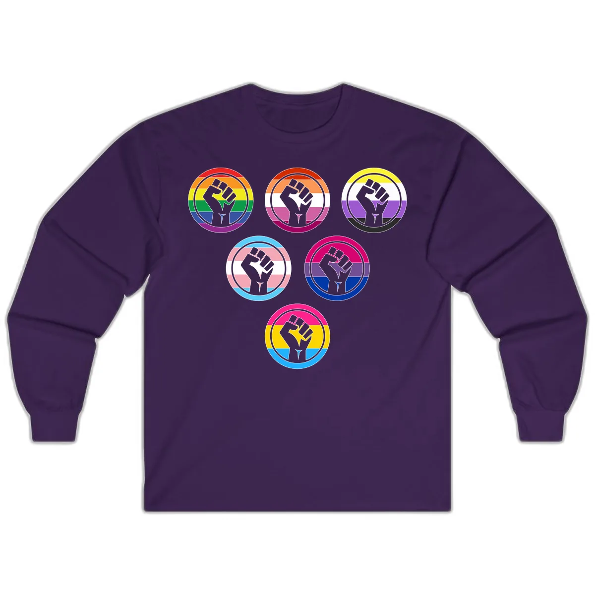 Raised Fist Pride Flag Collection Long Sleeve in Purple