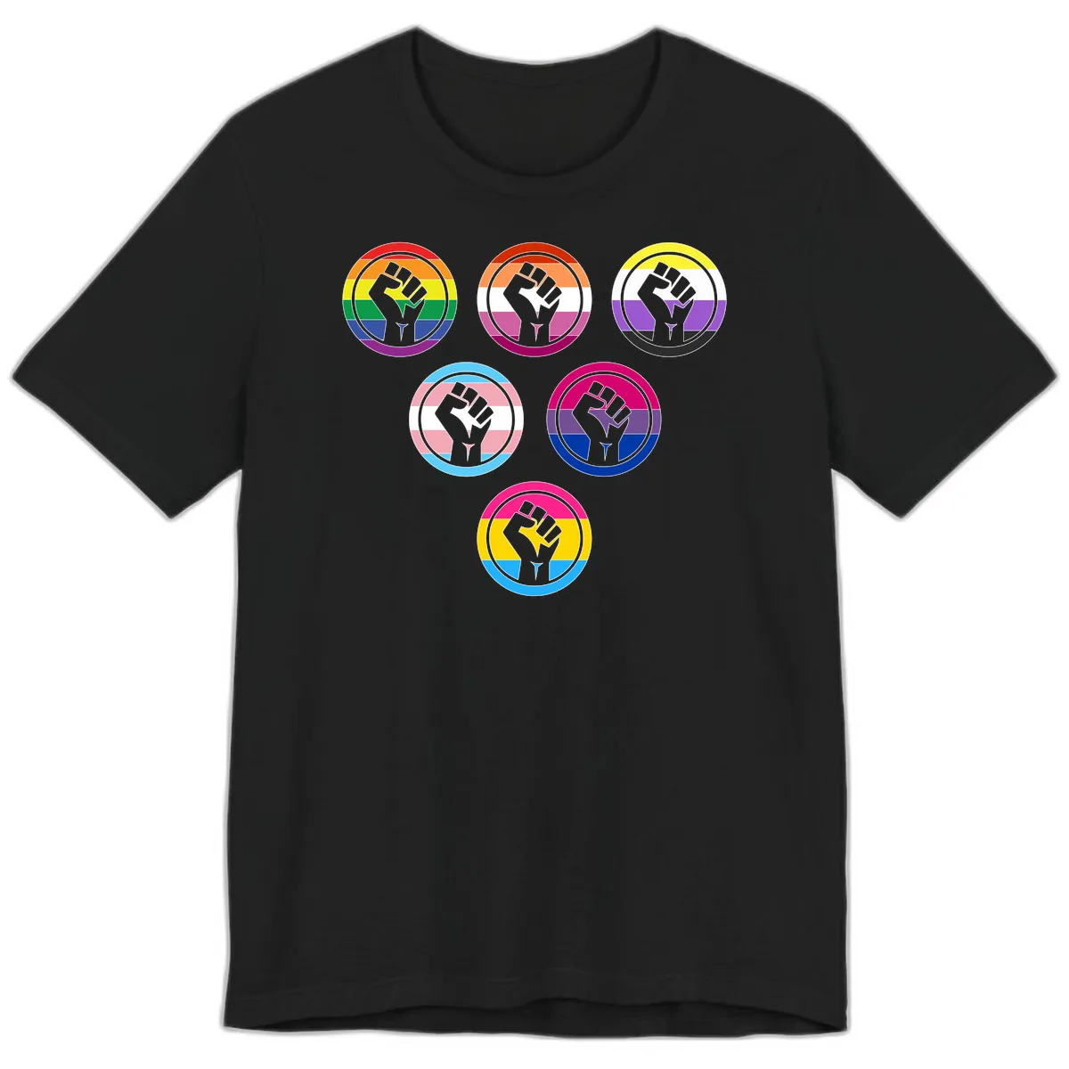 Raised Fist Pride Flag Collection Premium T-Shirt in Black