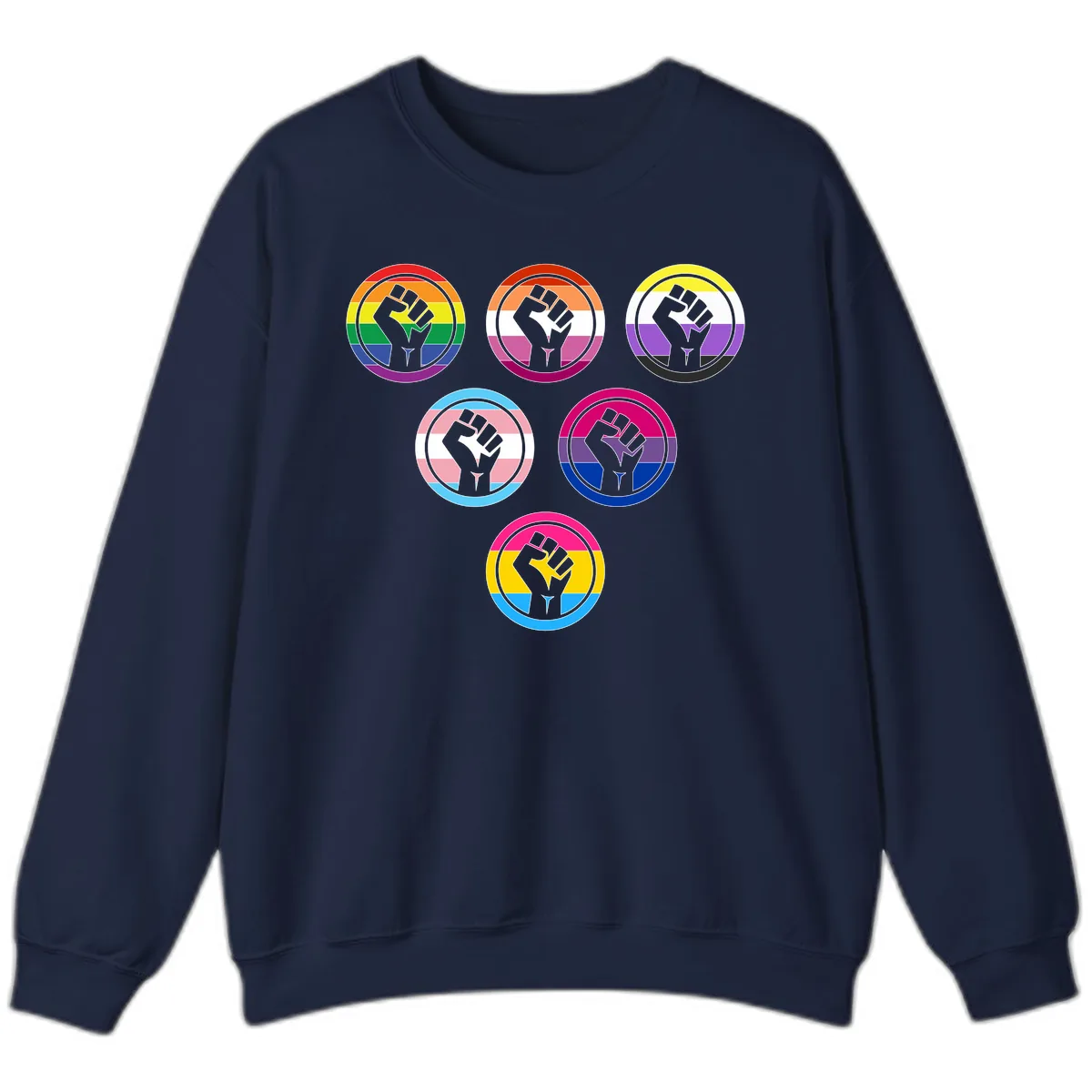 Raised Fist Pride Flag Collection Sweatshirt in Navy