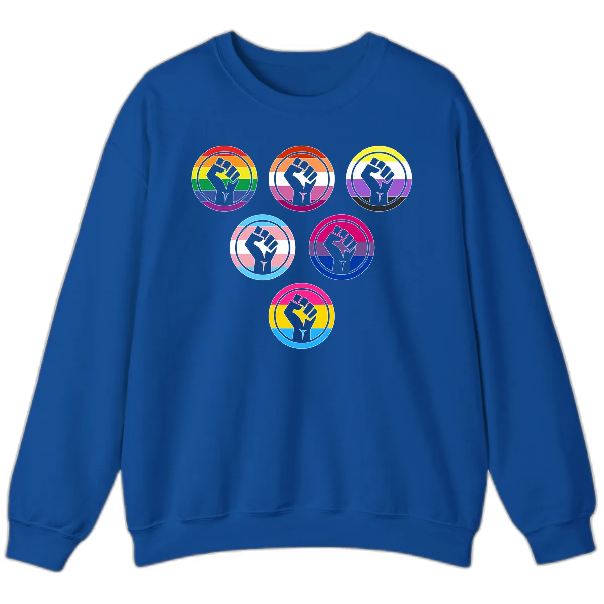 Raised Fist Pride Flag Collection Sweatshirt in Royal
