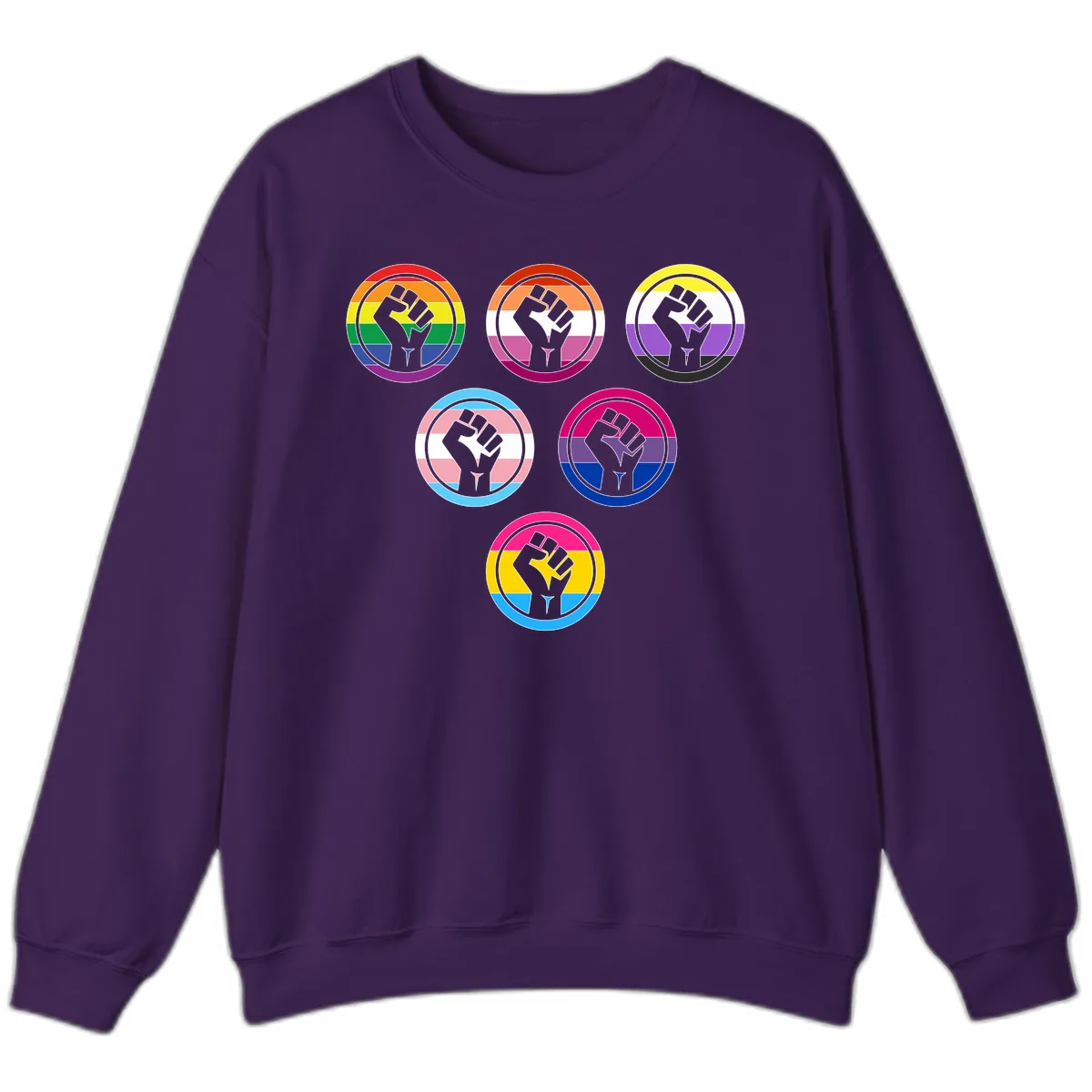 Raised Fist Pride Flag Collection Sweatshirt in Purple