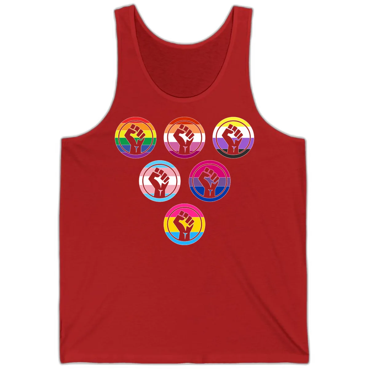 Raised Fist Pride Flag Collection Tank in Red
