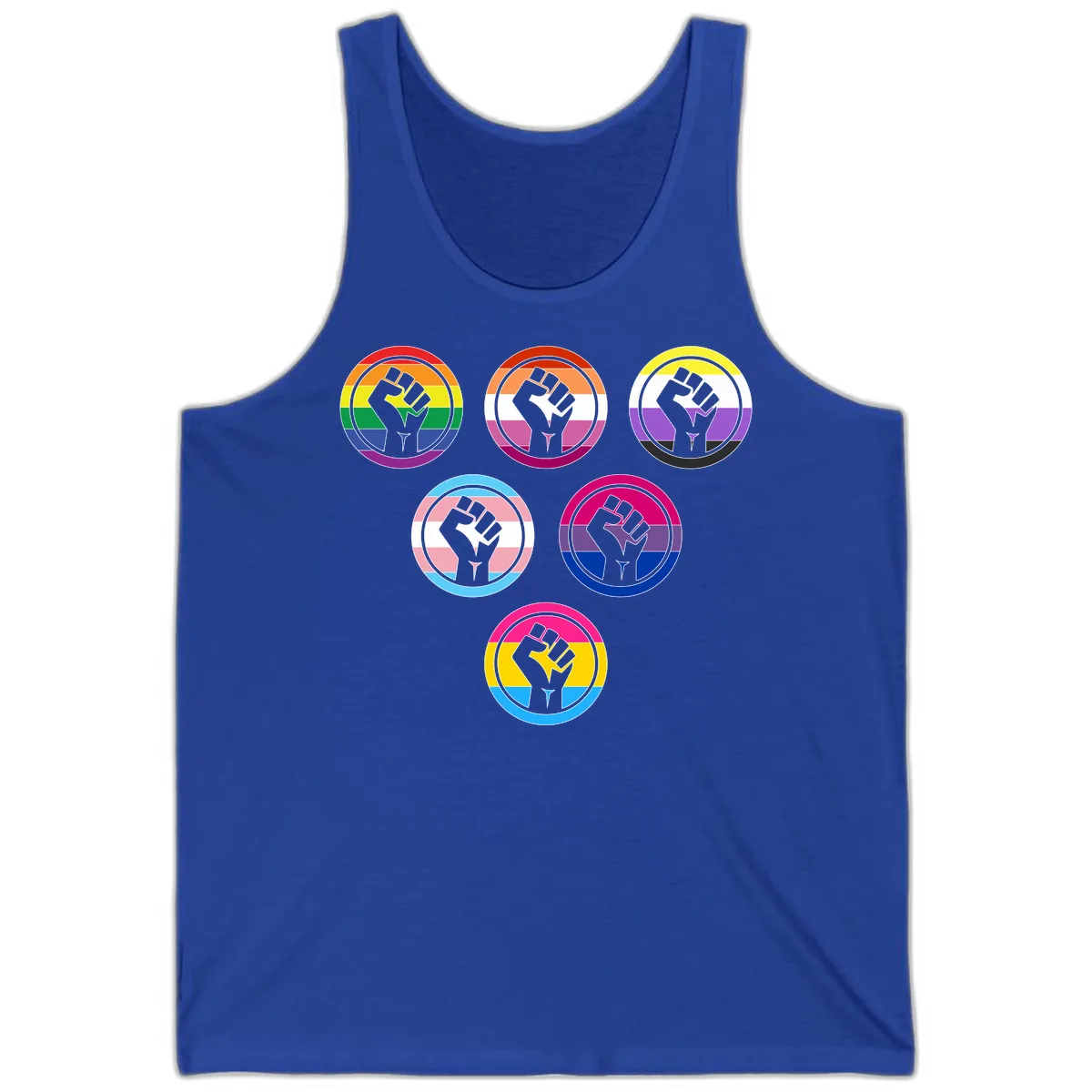 Raised Fist Pride Flag Collection Tank in True Royal