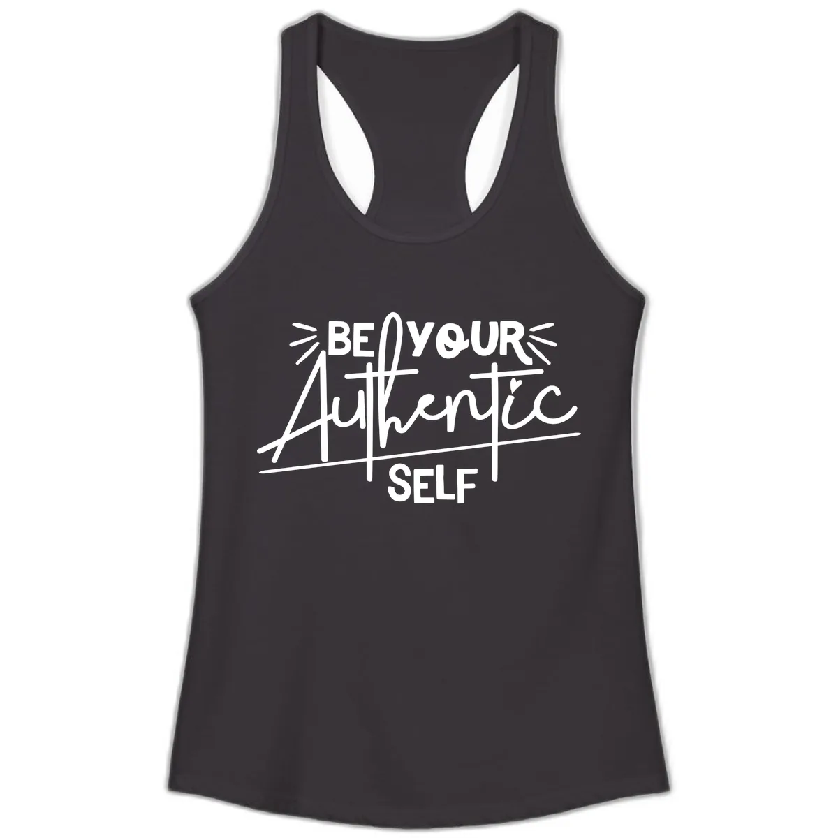 Be Your Authentic Self Ladies Tank in Black