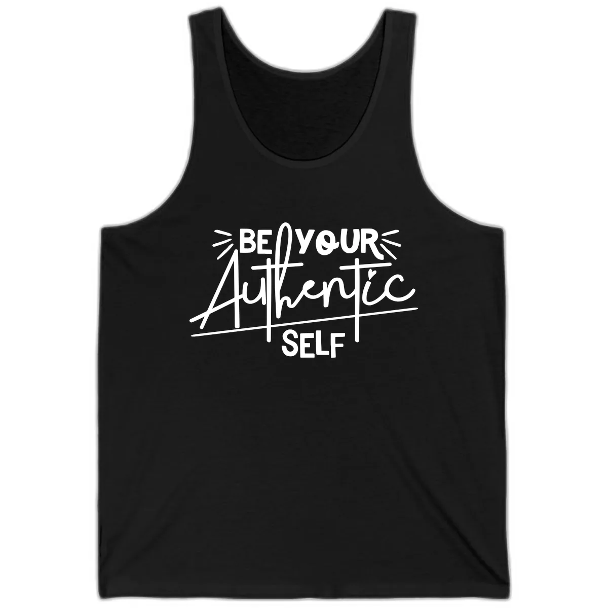 Be Your Authentic Self Tank in Black