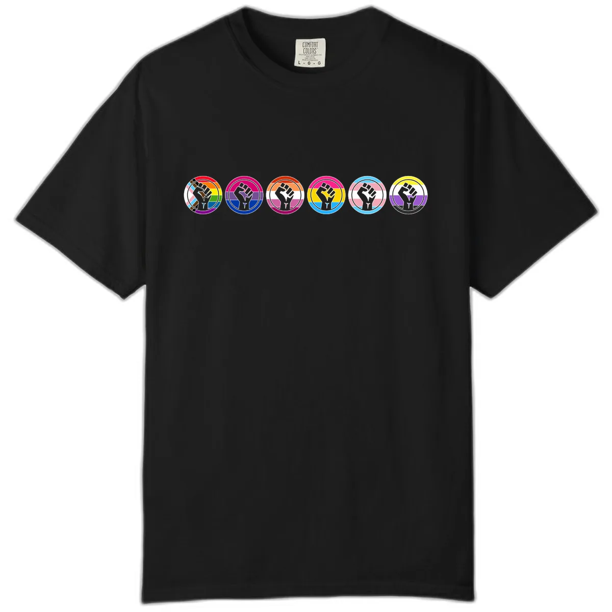 Pride Fist Unity Circle Comfort Color in Black
