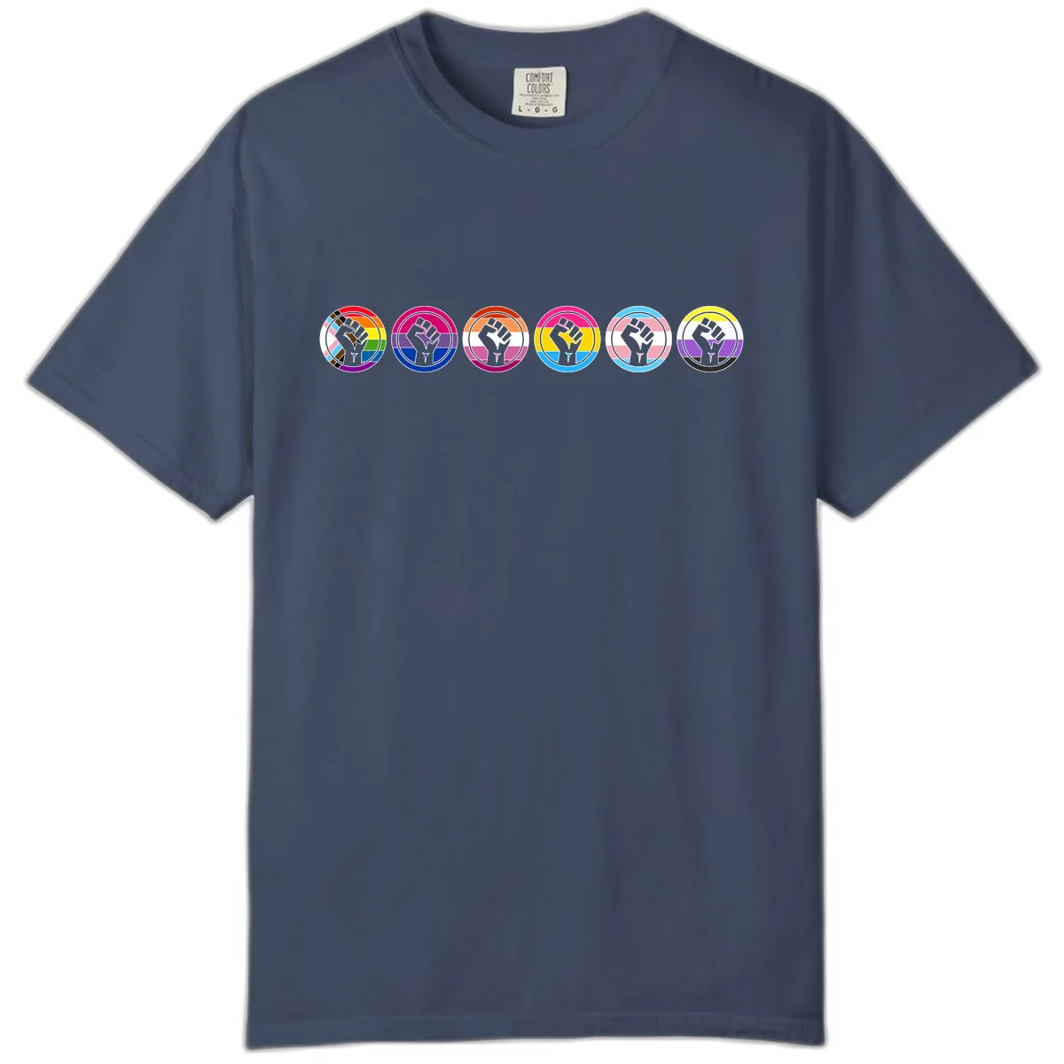 Pride Fist Unity Circle Comfort Color in Midnight