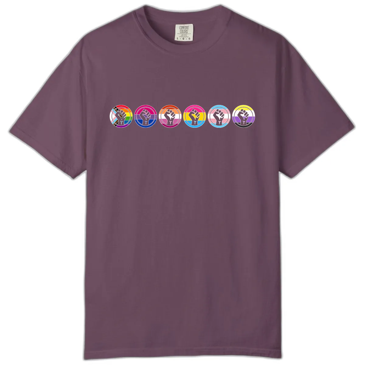 Pride Fist Unity Circle Comfort Color in Berry
