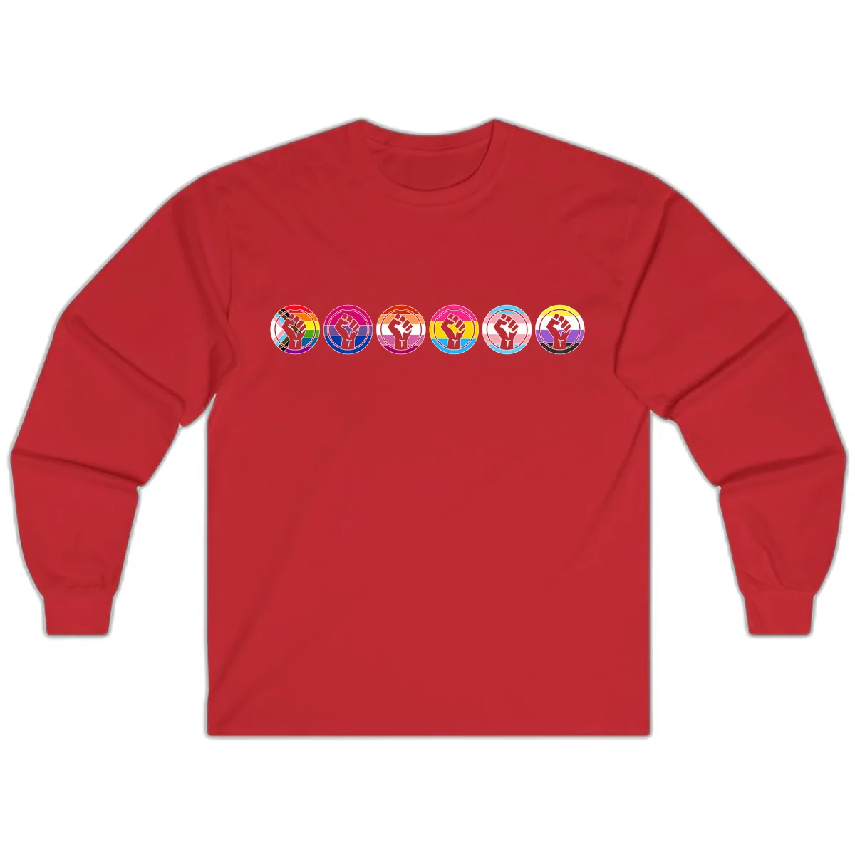 Pride Fist Unity Circle Long Sleeve in Red