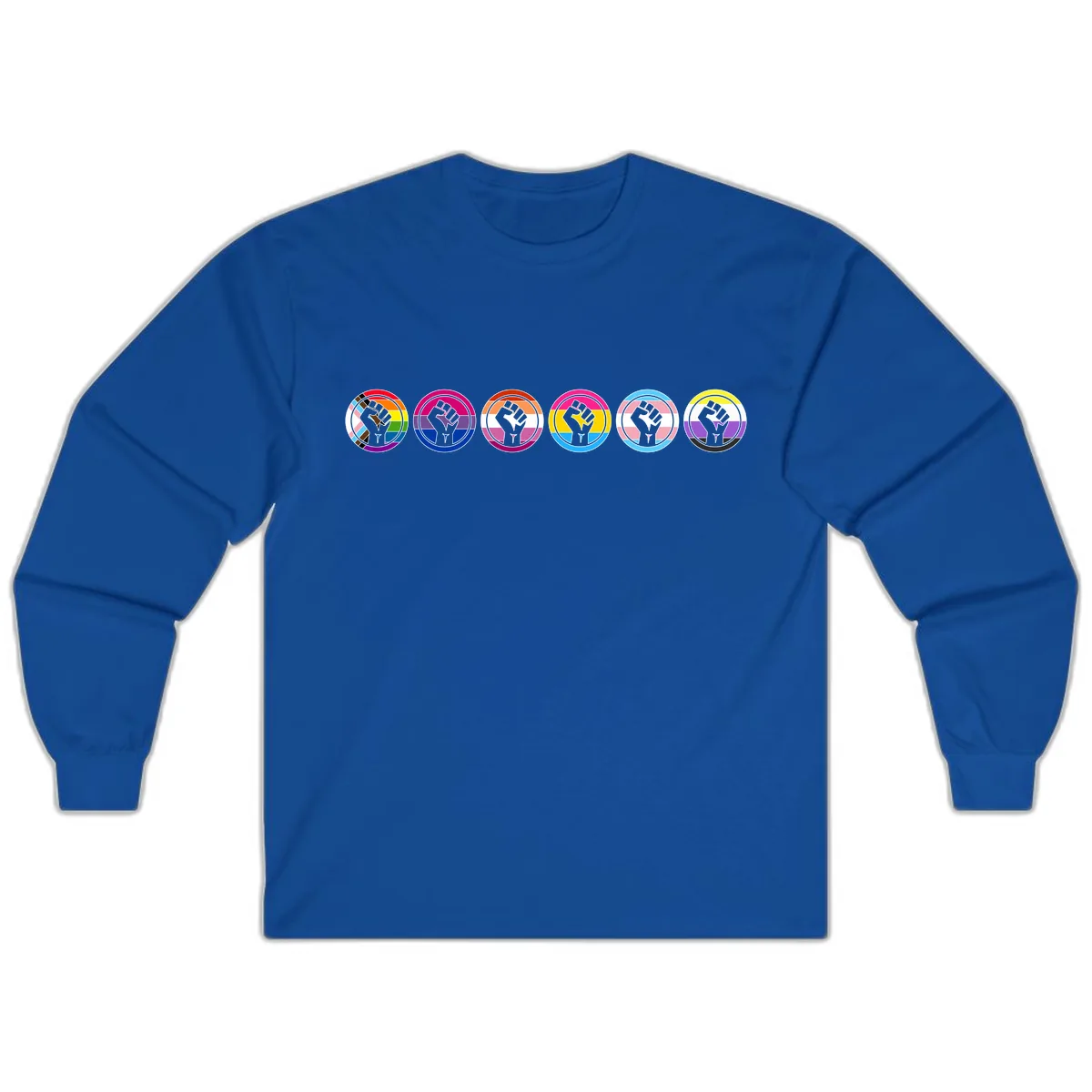 Pride Fist Unity Circle Long Sleeve in Royal