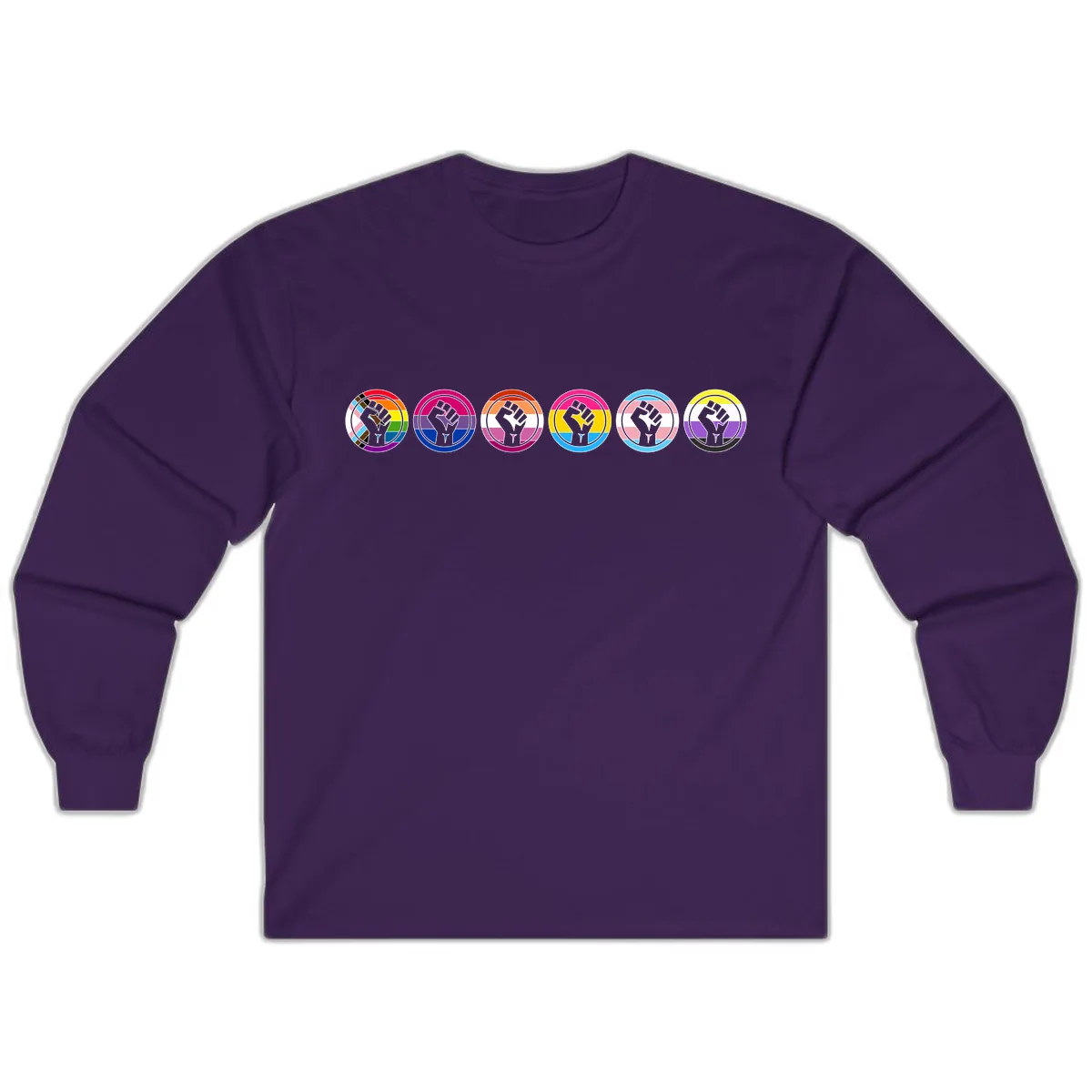 Pride Fist Unity Circle Long Sleeve in Purple