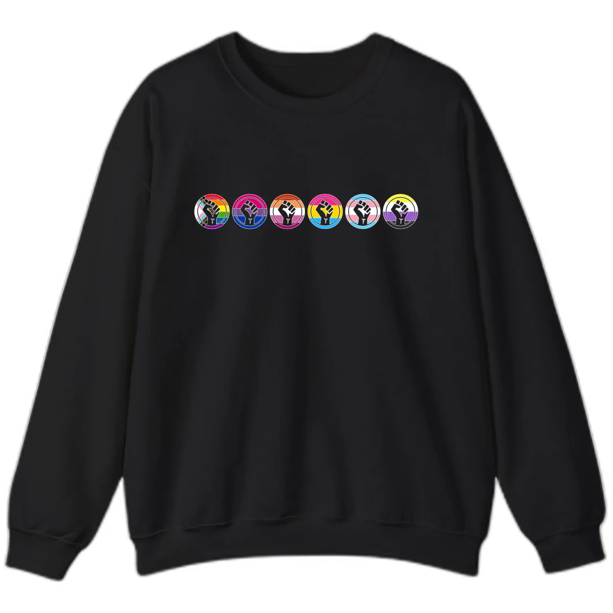 Pride Fist Unity Circle Sweatshirt in Black