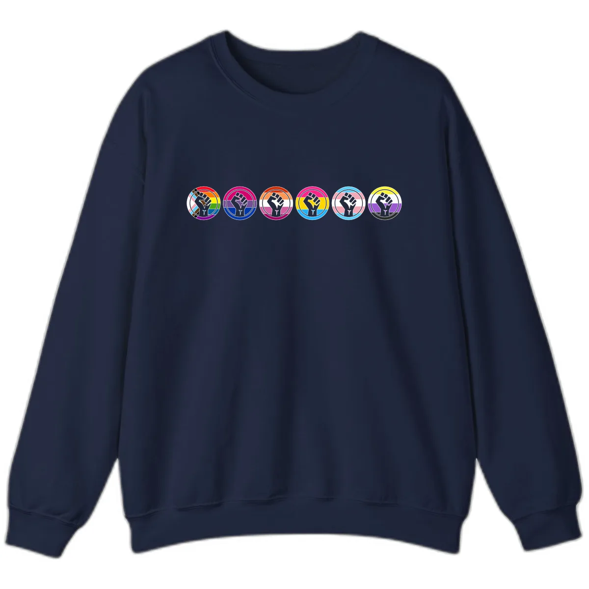 Pride Fist Unity Circle Sweatshirt in Navy