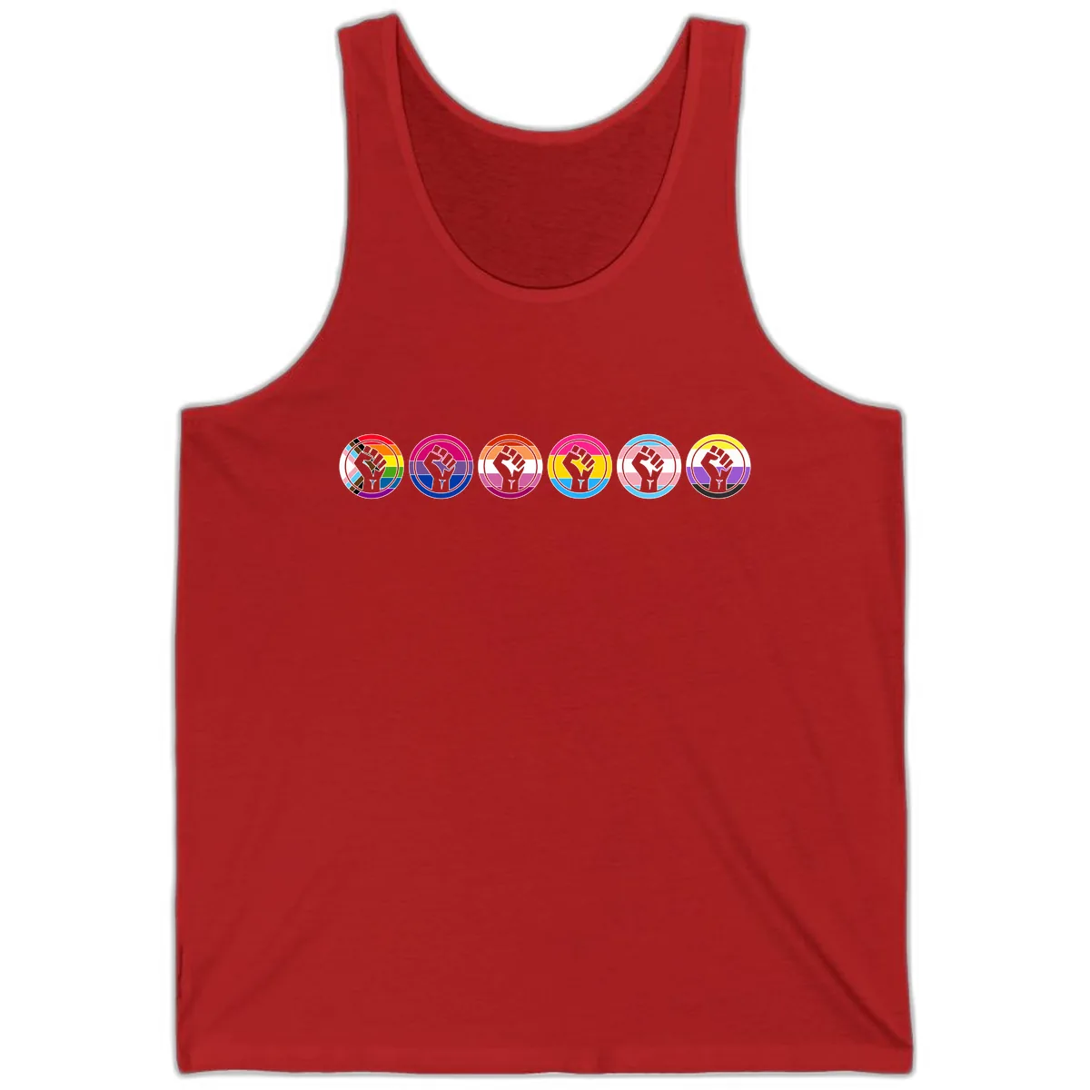 Pride Fist Unity Circle Tank in Red