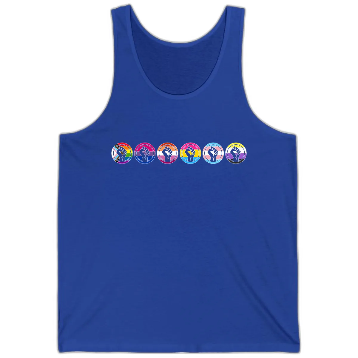 Pride Fist Unity Circle Tank in True Royal