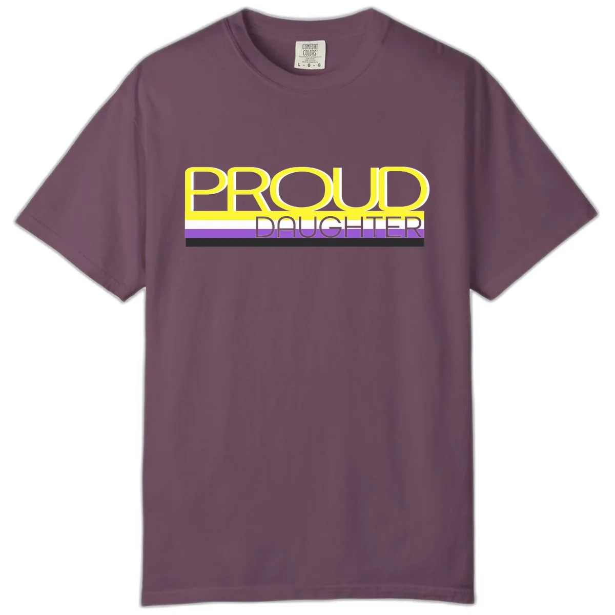 Proud Daughter Pride Flag Design Comfort Color in Berry