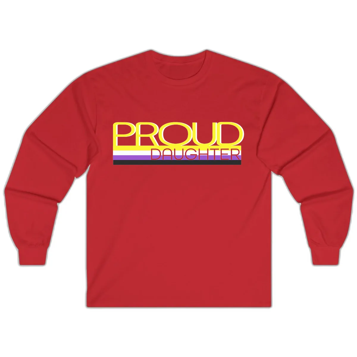 Proud Daughter Pride Flag Design Long Sleeve in Red