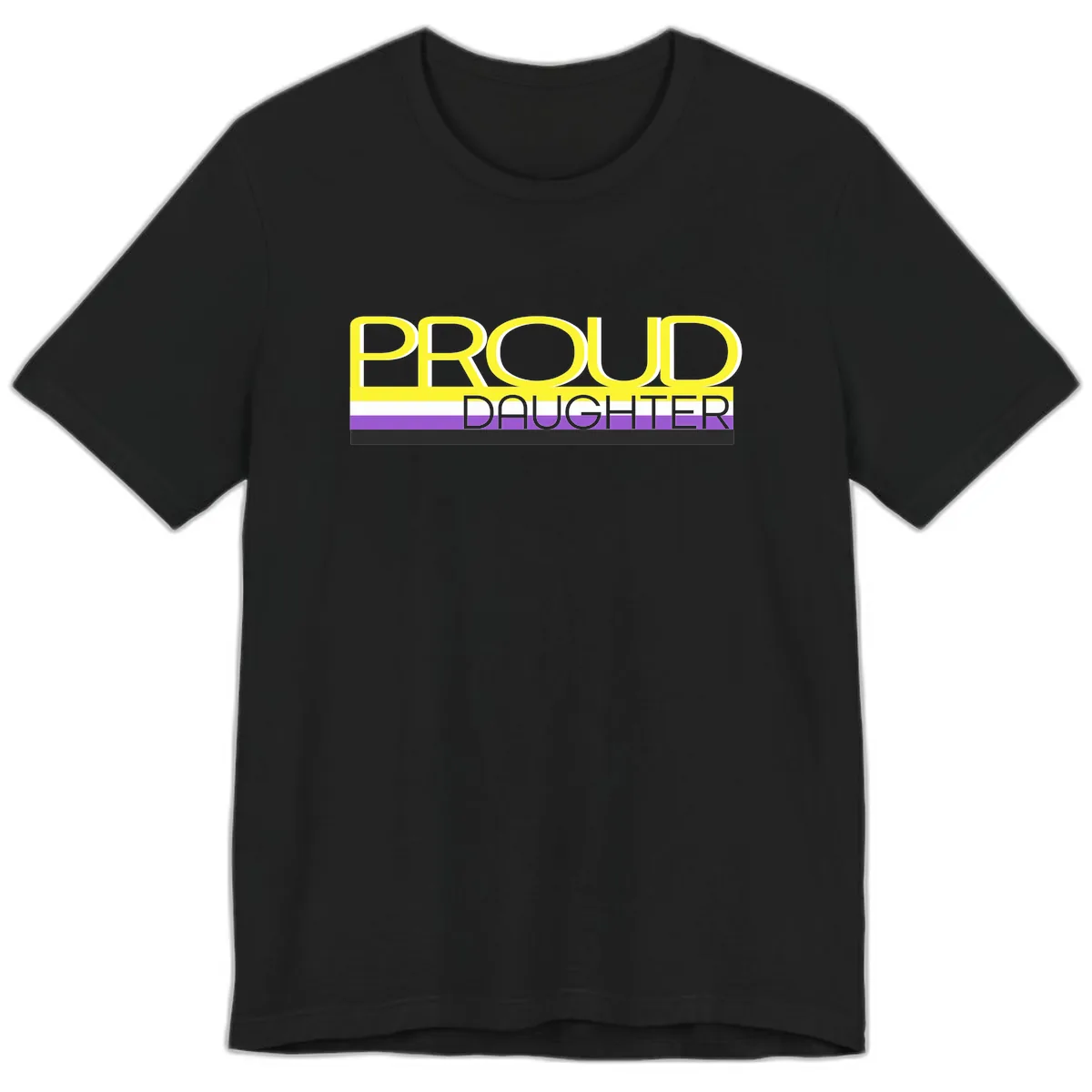 Proud Daughter Pride Flag Design Premium T-Shirt in Black