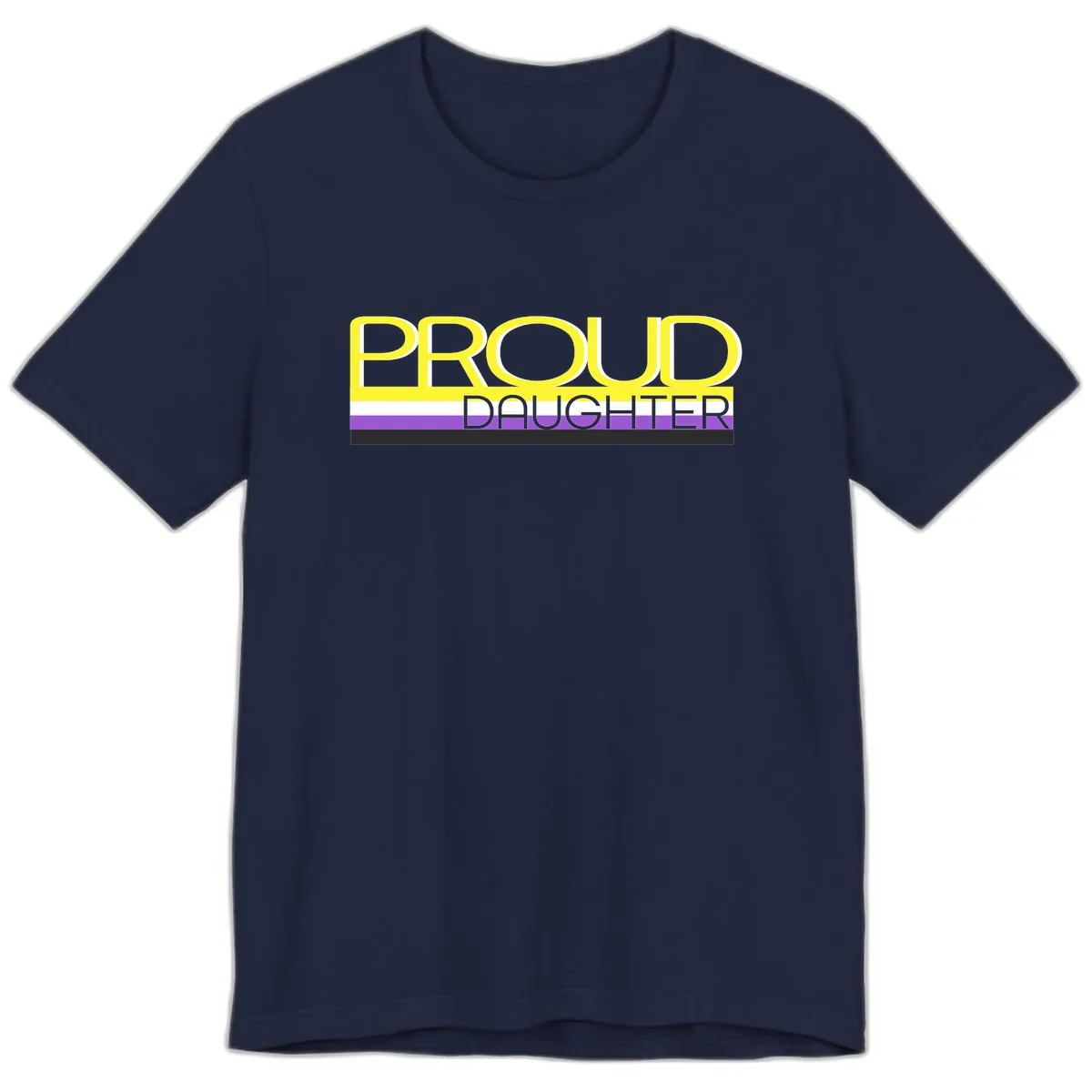 Proud Daughter Pride Flag Design Premium T-Shirt in Navy