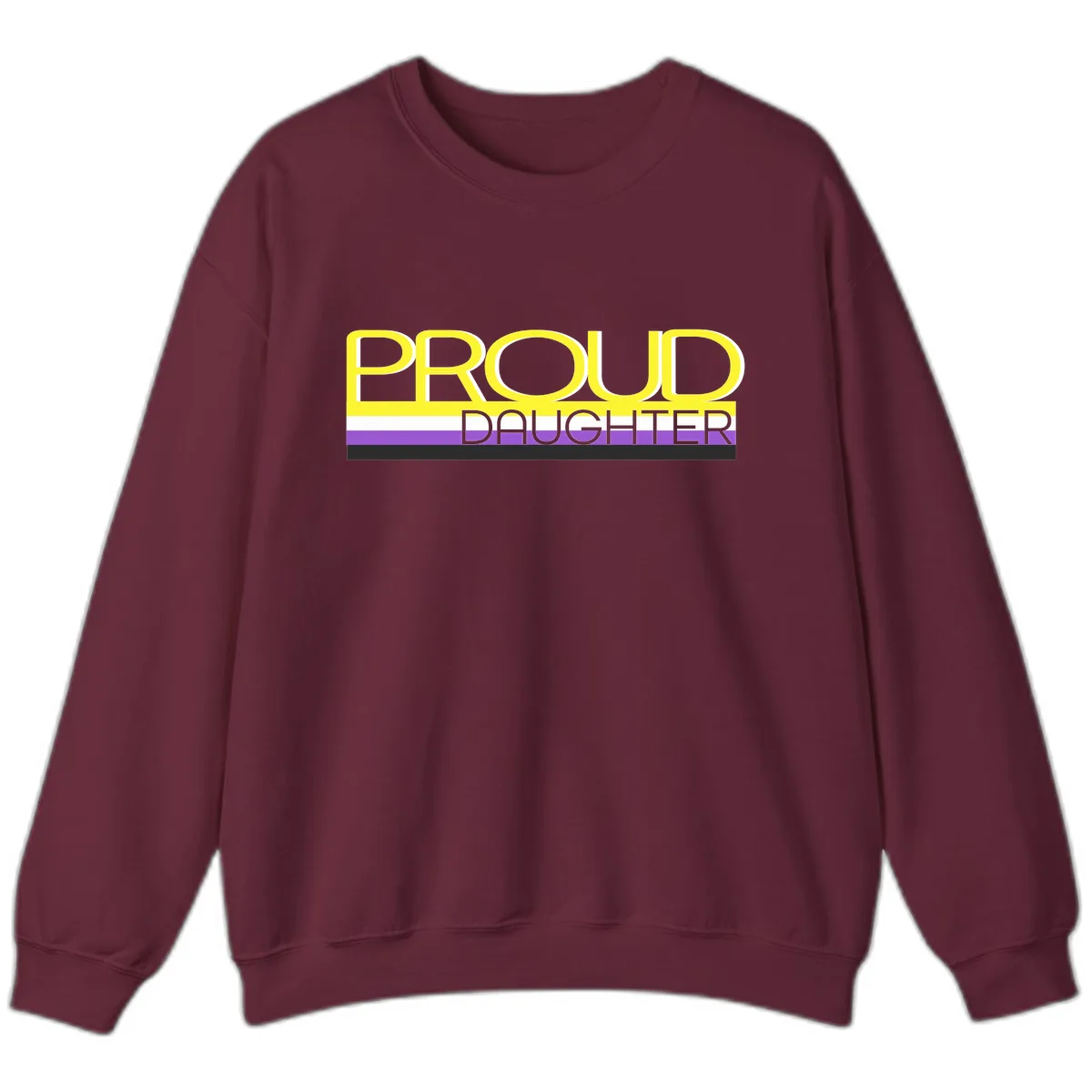 Proud Daughter Pride Flag Design Sweatshirt in Maroon