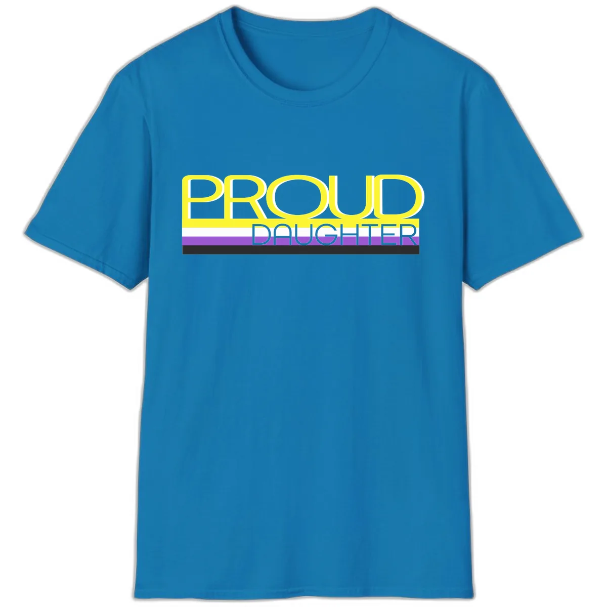 Proud Daughter Pride Flag Design T-Shirt in Sapphire
