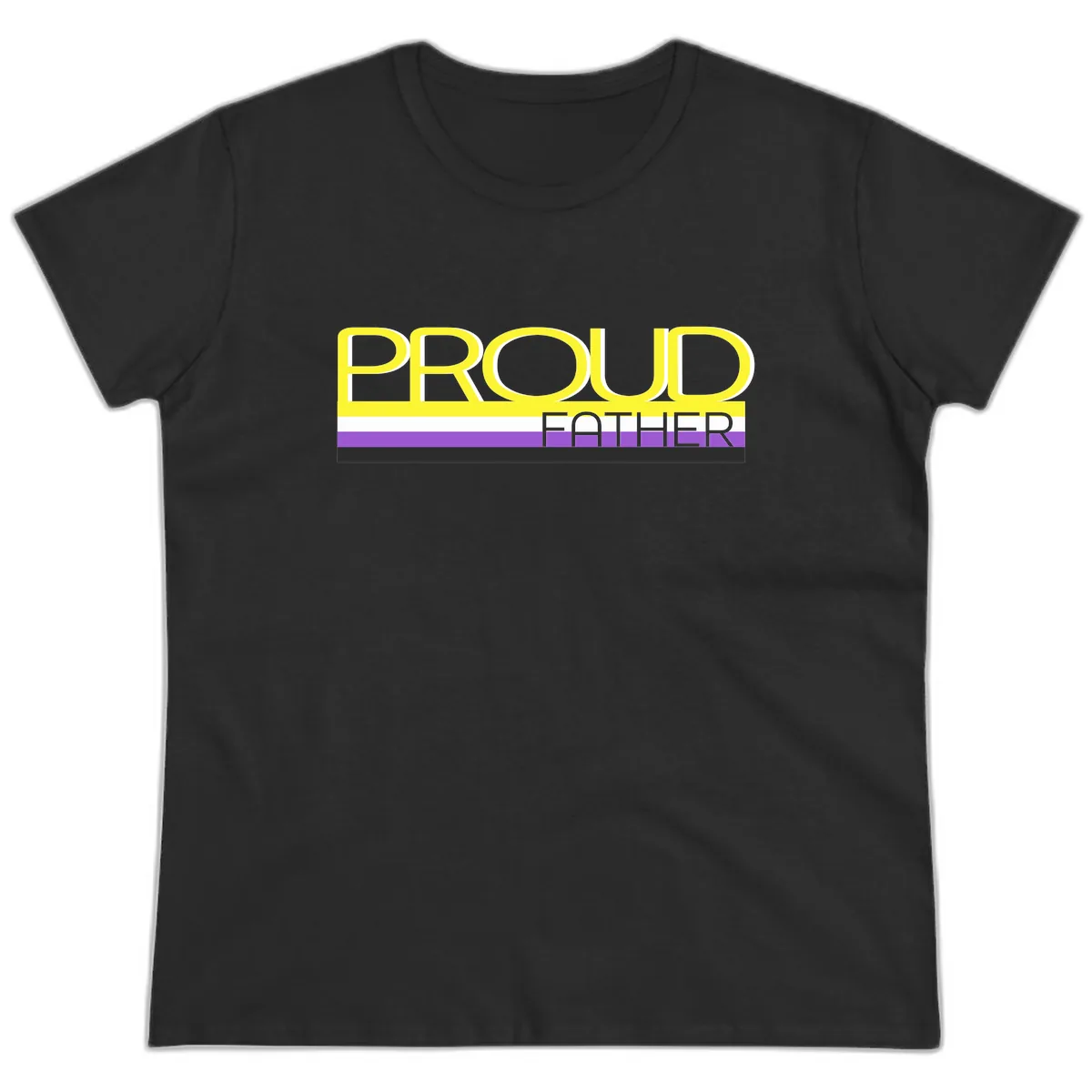 Proud Father Ladies Tee in Black