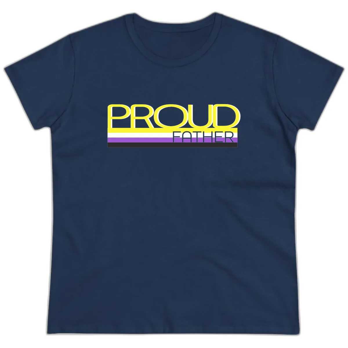 Proud Father Ladies Tee in Navy