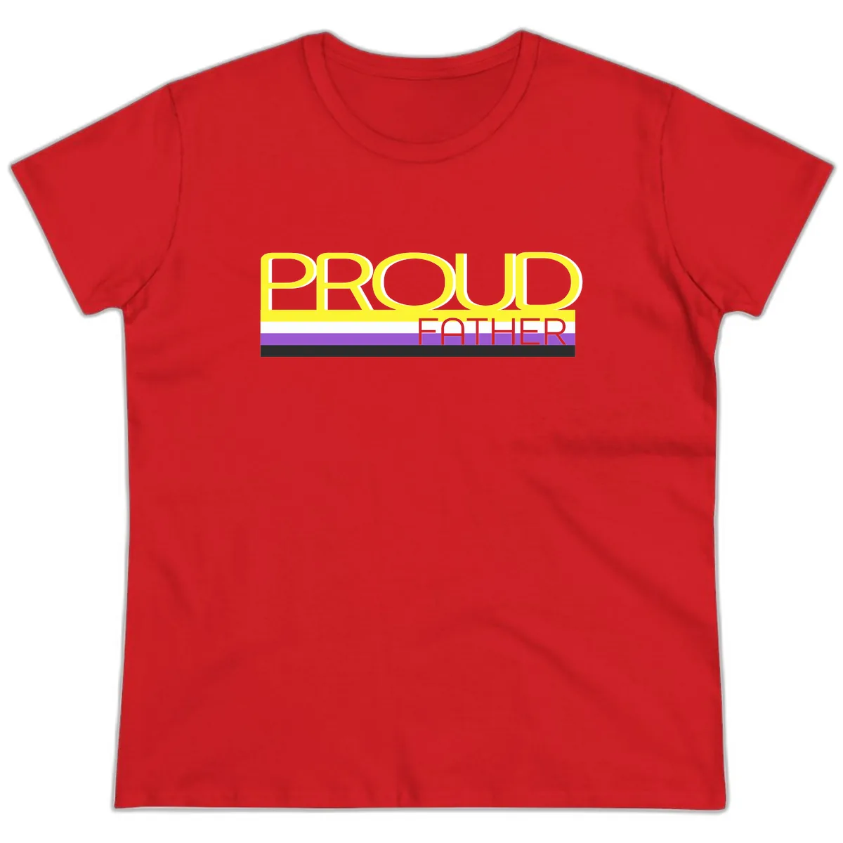 Proud Father Ladies Tee in Red