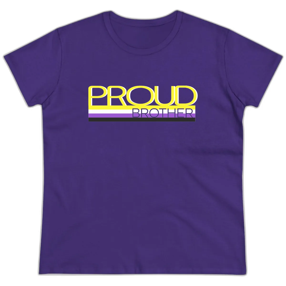 Proud Brother Pride Flag Ladies Tee in Purple