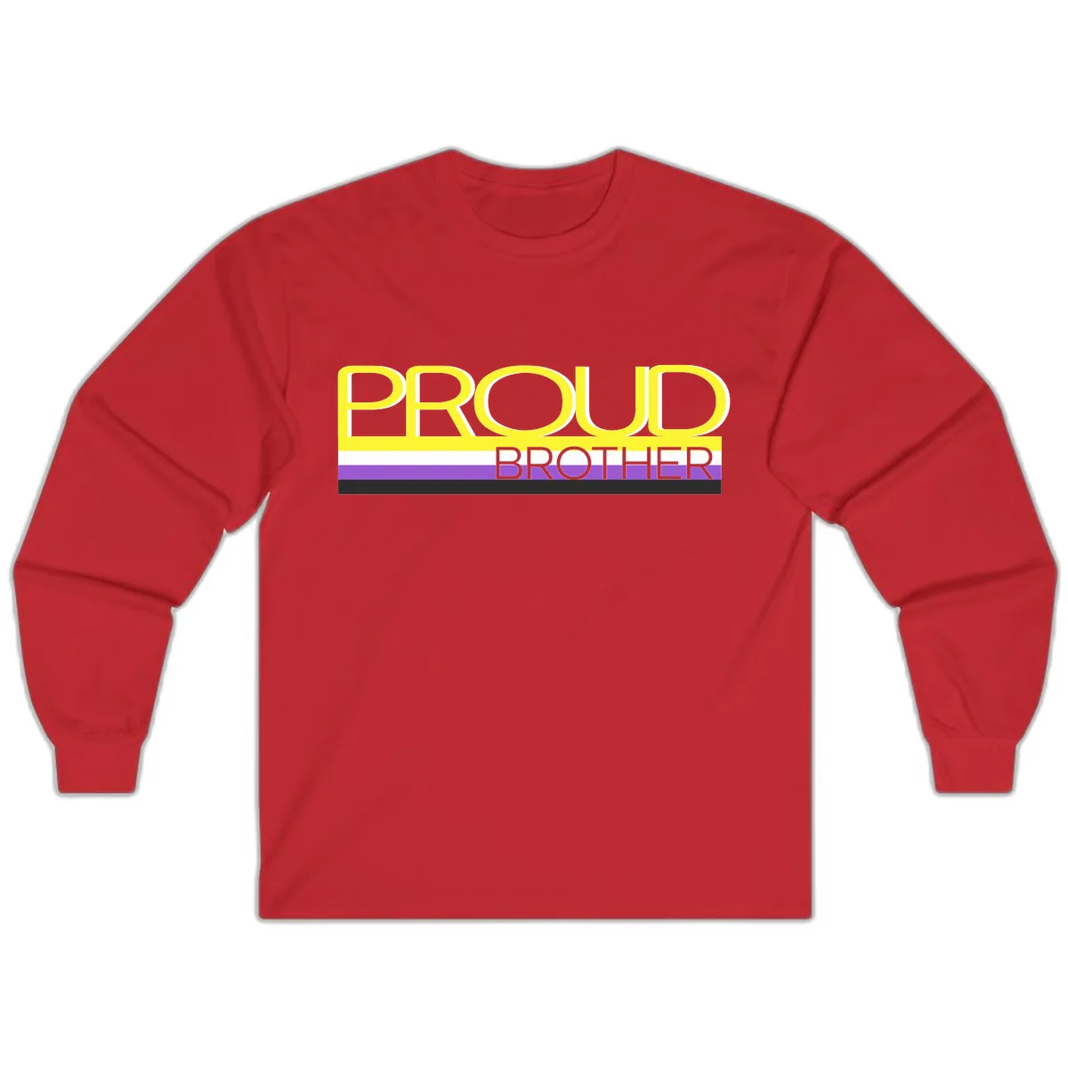 Proud Brother Pride Flag Long Sleeve in Red