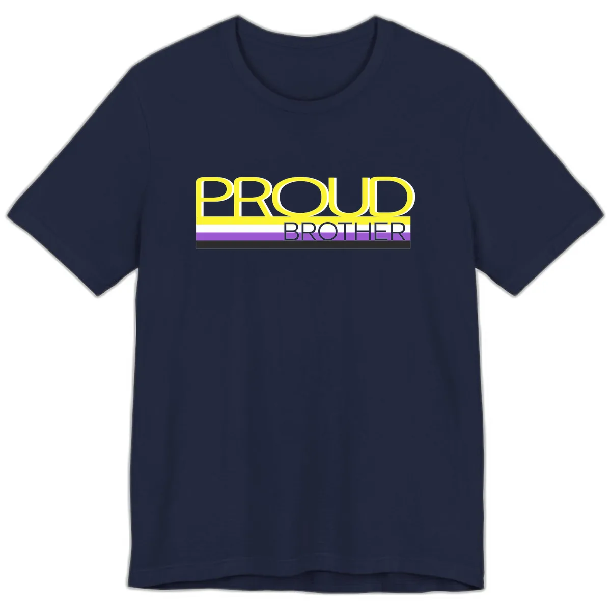 Proud Brother Pride Flag Premium T-Shirt in Navy