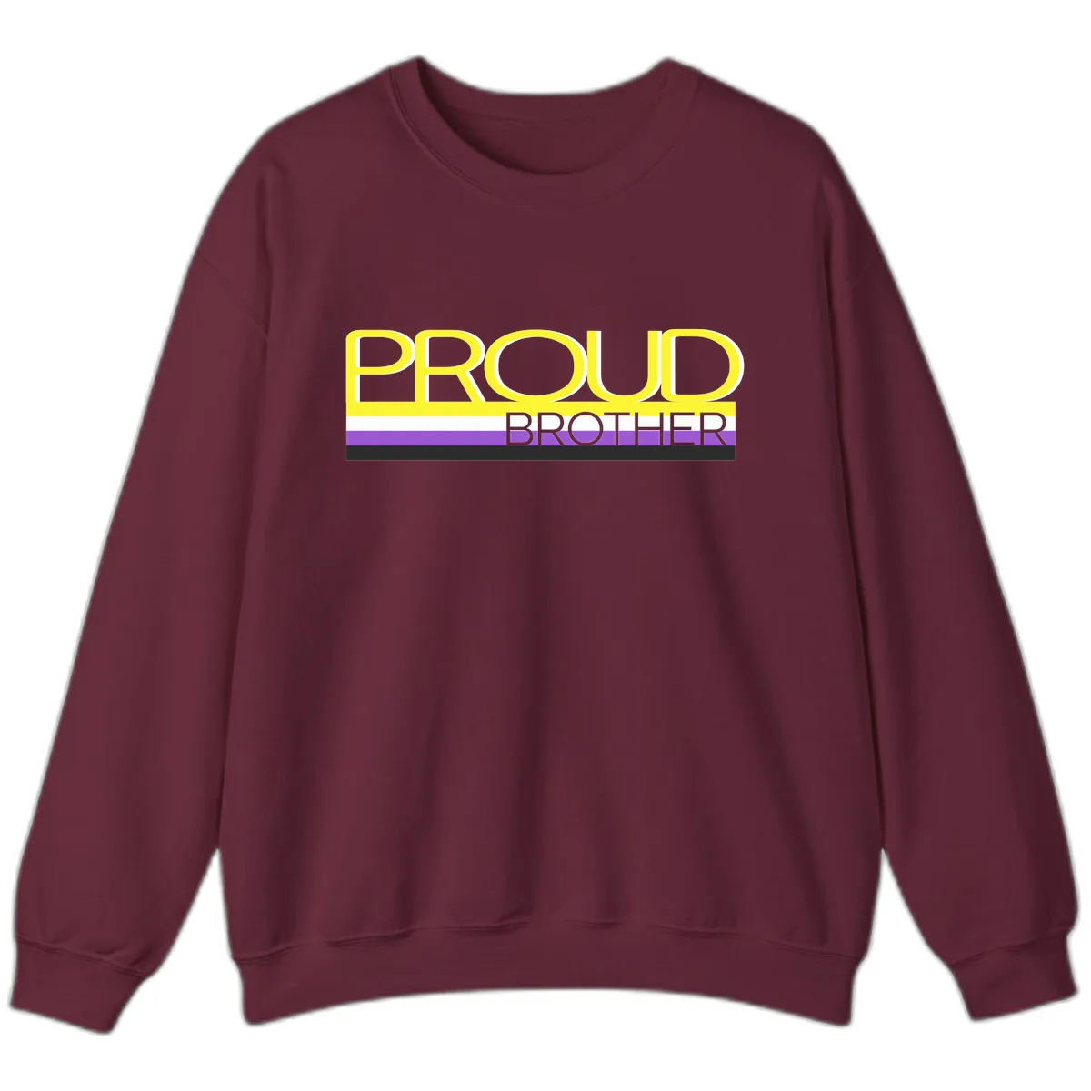 Proud Brother Pride Flag Sweatshirt in Maroon