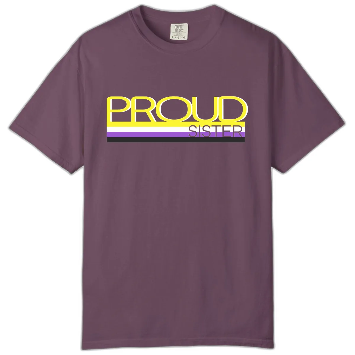 Proud Sister Pride Flag Design Comfort Color in Berry