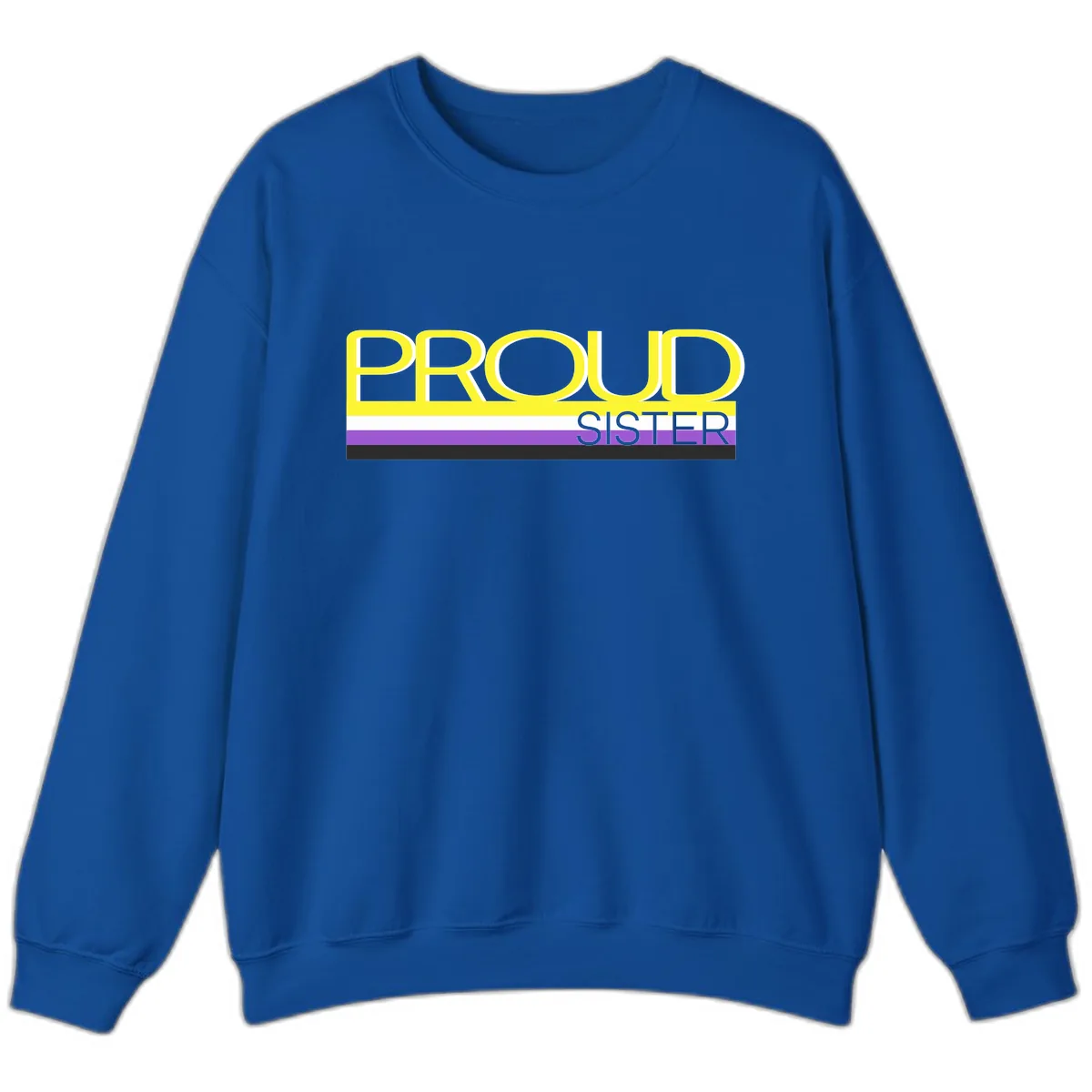 Proud Sister Pride Flag Design Sweatshirt in Royal