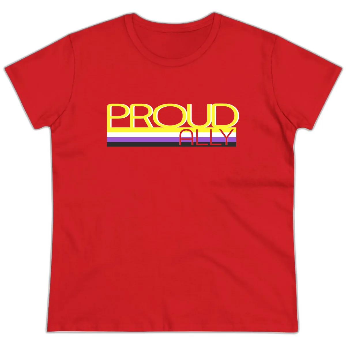 Proud Ally Ladies Tee in Red