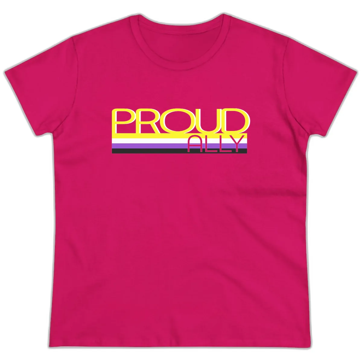 Proud Ally Ladies Tee in Heliconia