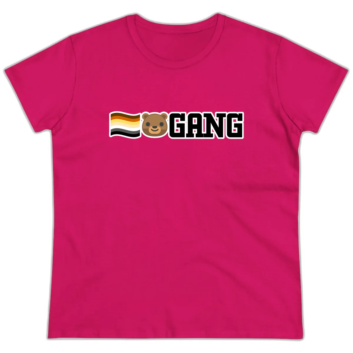 Bear Gang Pride Ladies Tee in Heliconia
