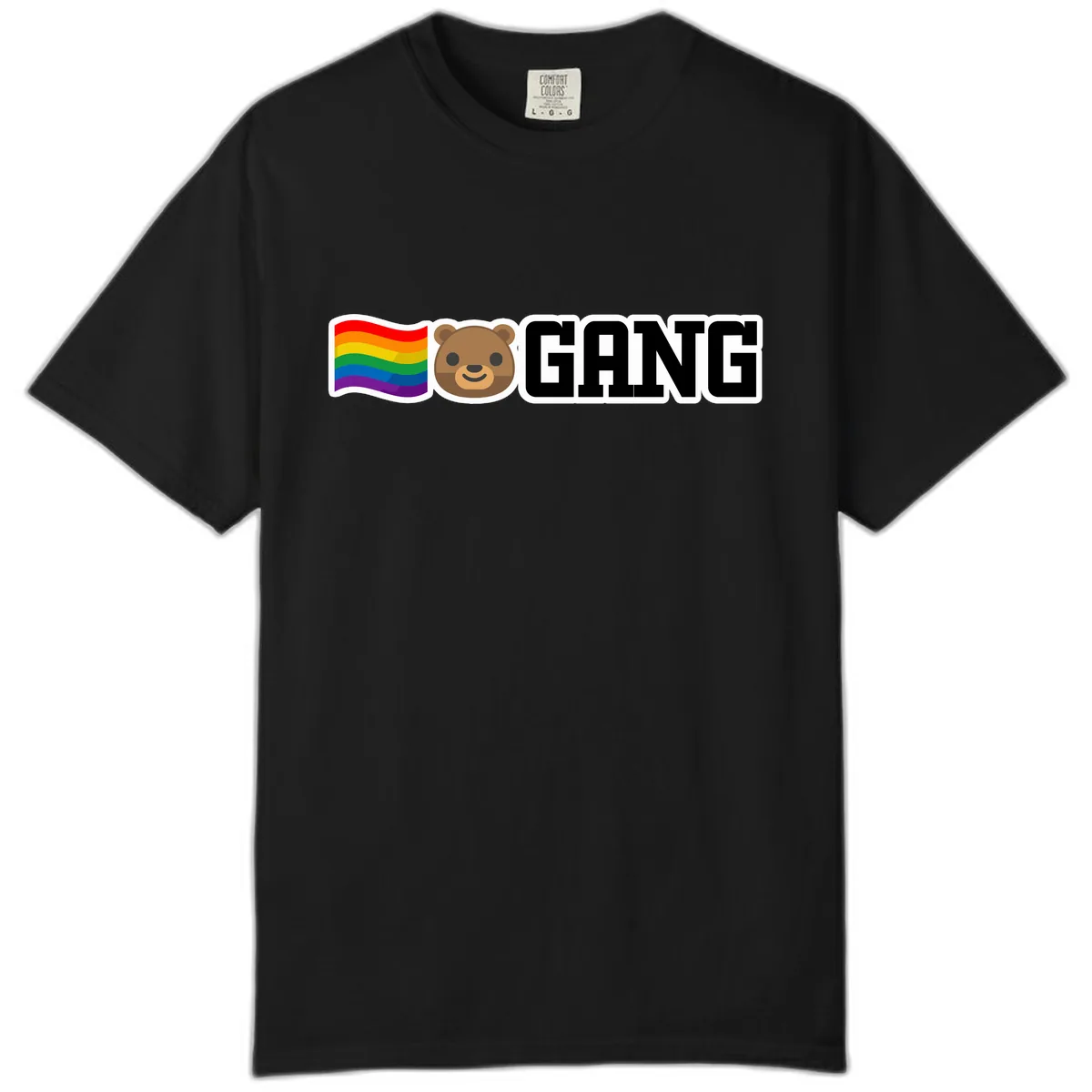 Bear Gang Pride Rainbow Comfort Color in Black