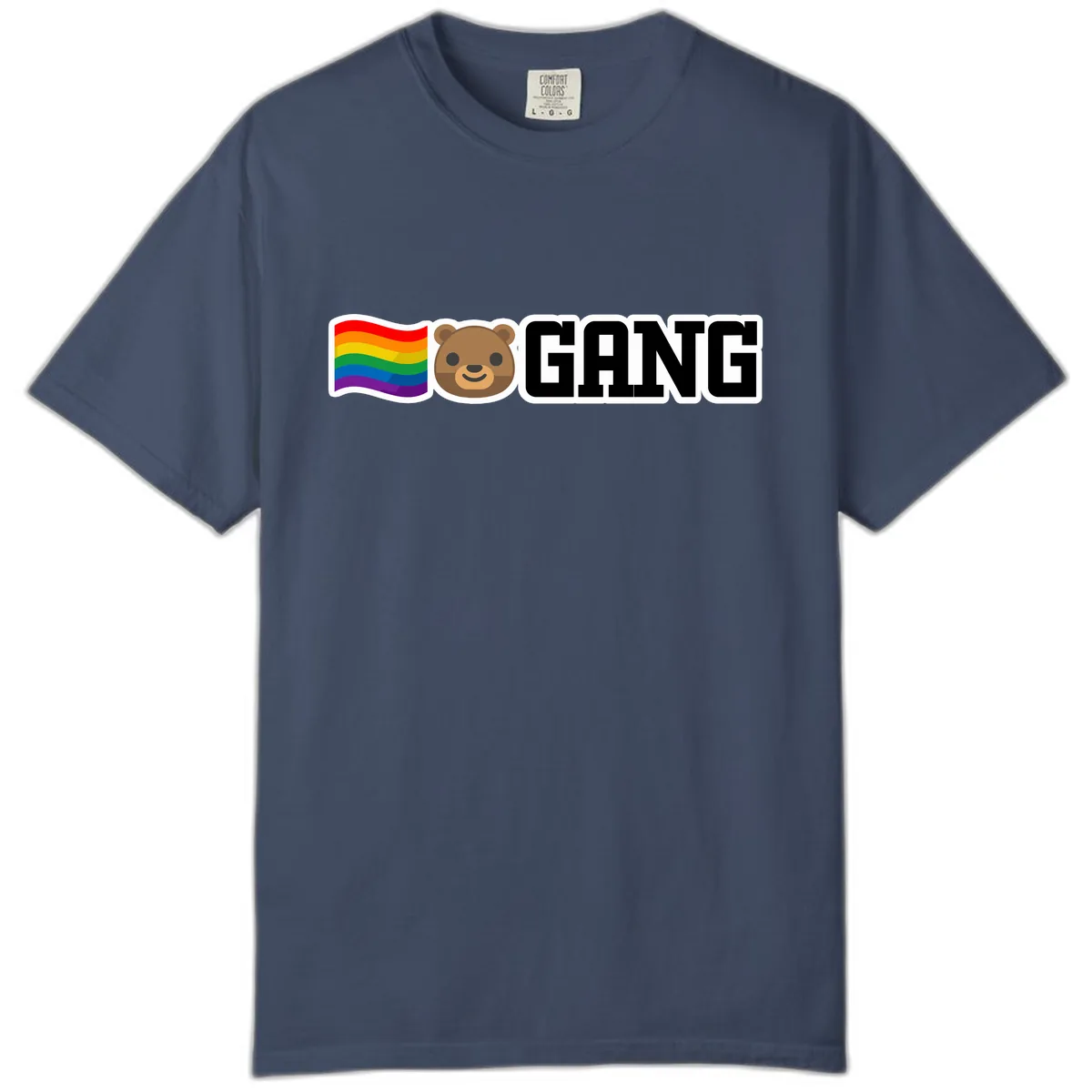 Bear Gang Pride Rainbow Comfort Color in Midnight