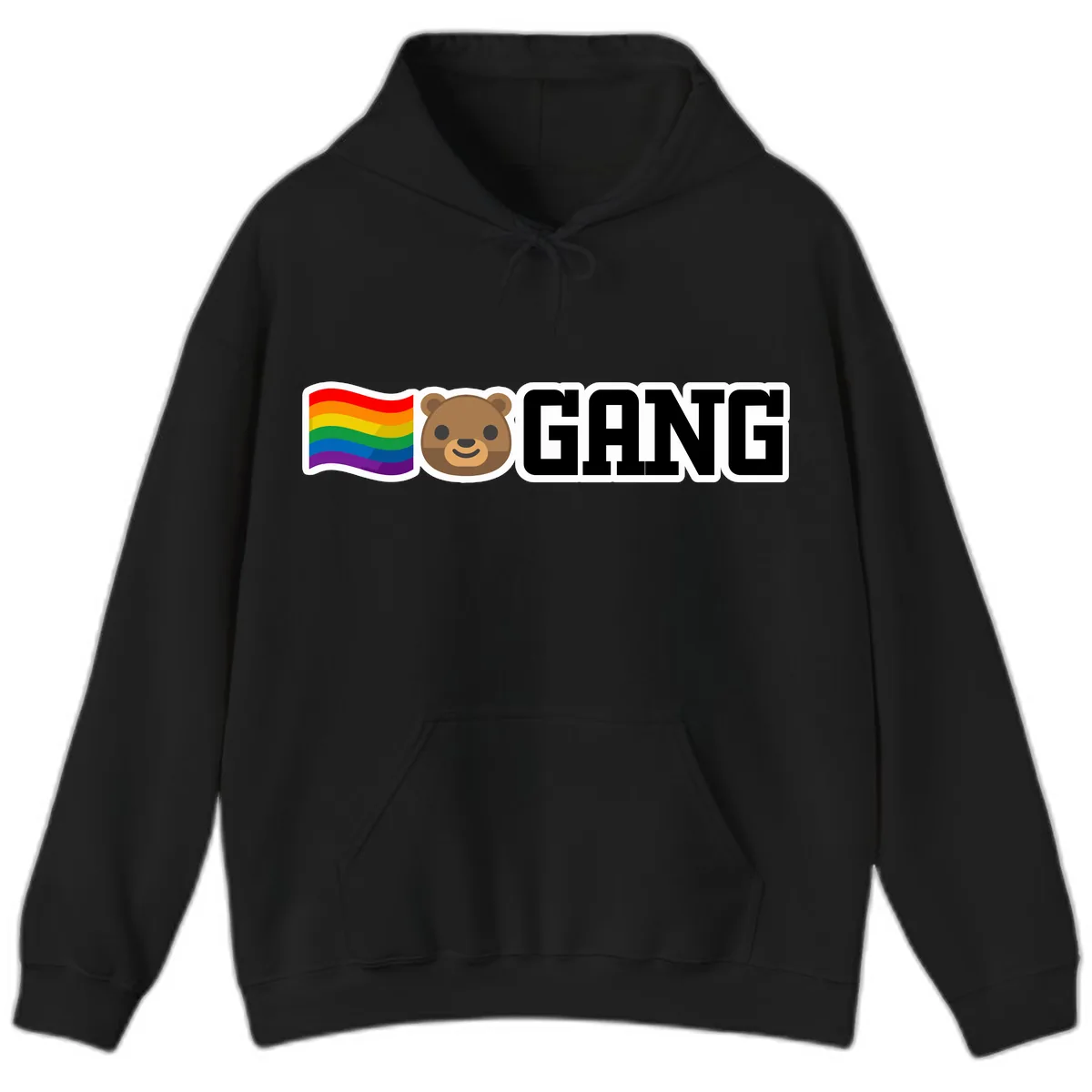 Bear Gang Pride Rainbow Hoodie in Black
