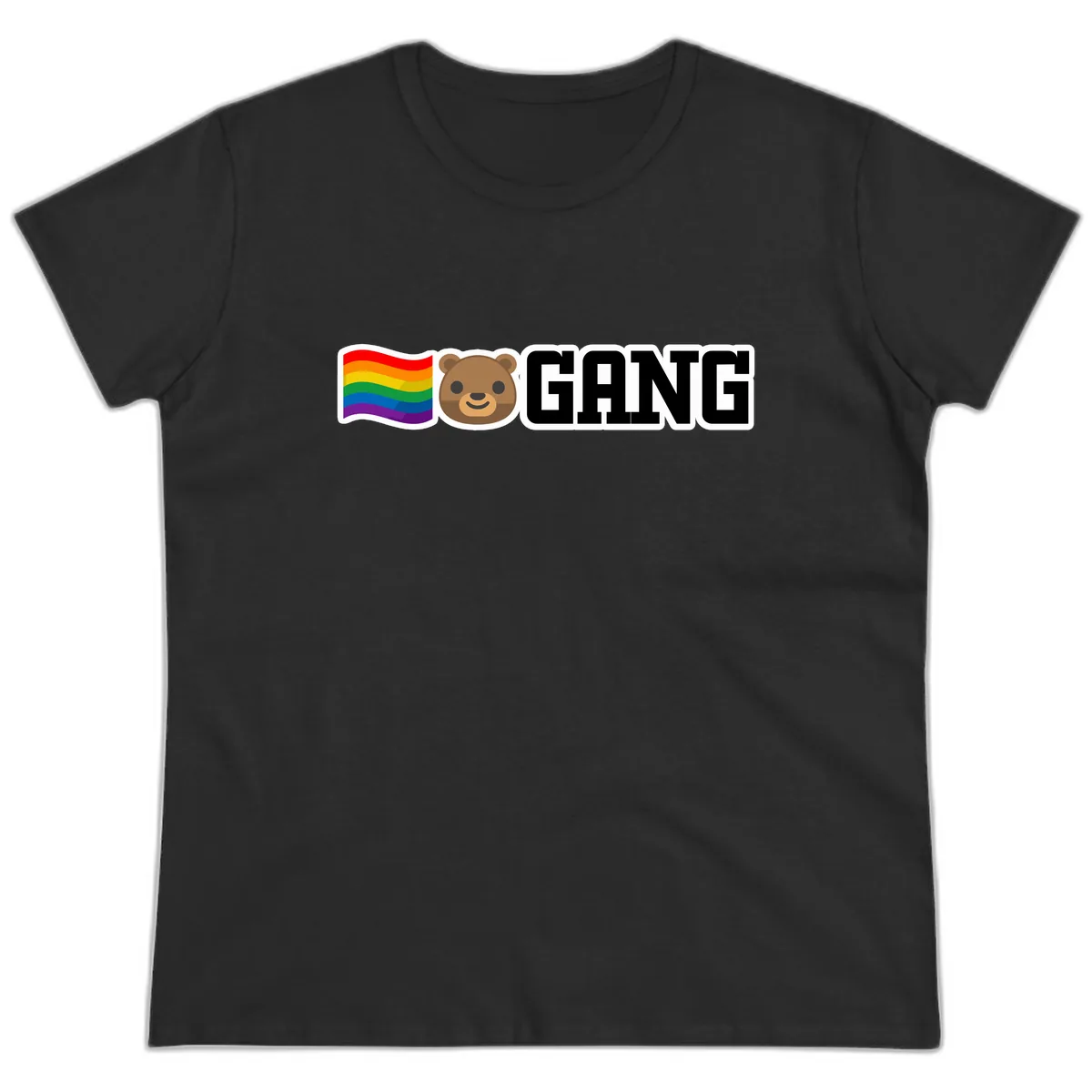Bear Gang Pride Rainbow Ladies Tee in Black
