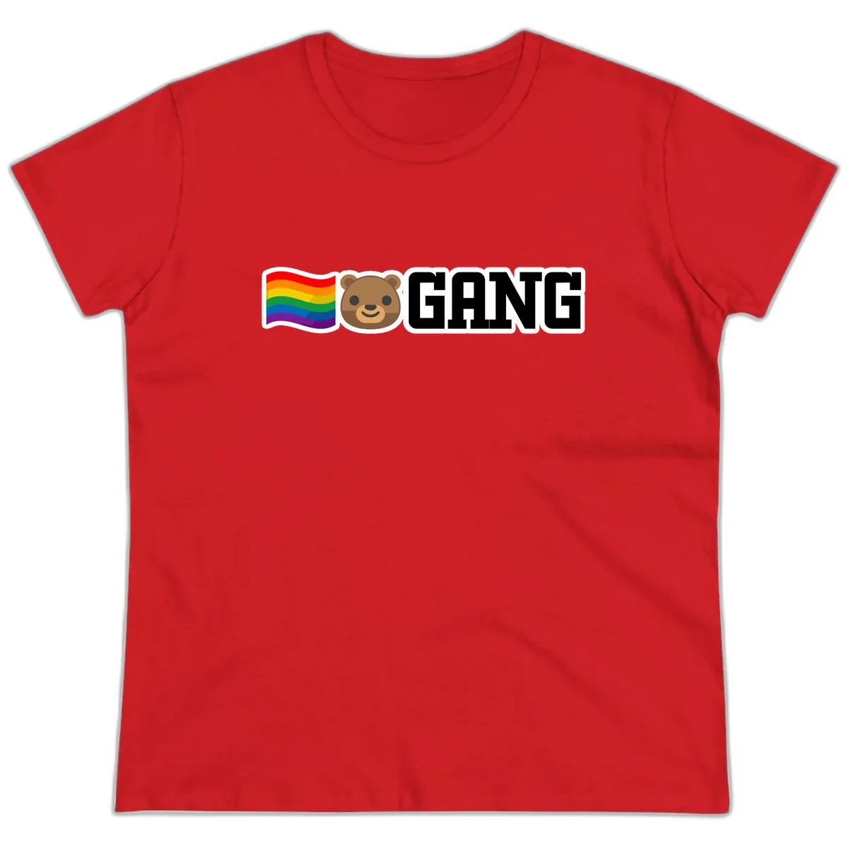 Bear Gang Pride Rainbow Ladies Tee in Red