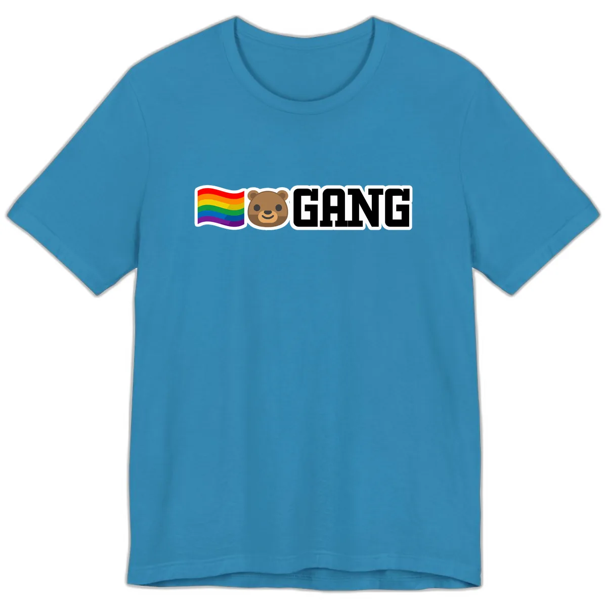 Bear Gang Pride Rainbow Premium T-Shirt in Aqua