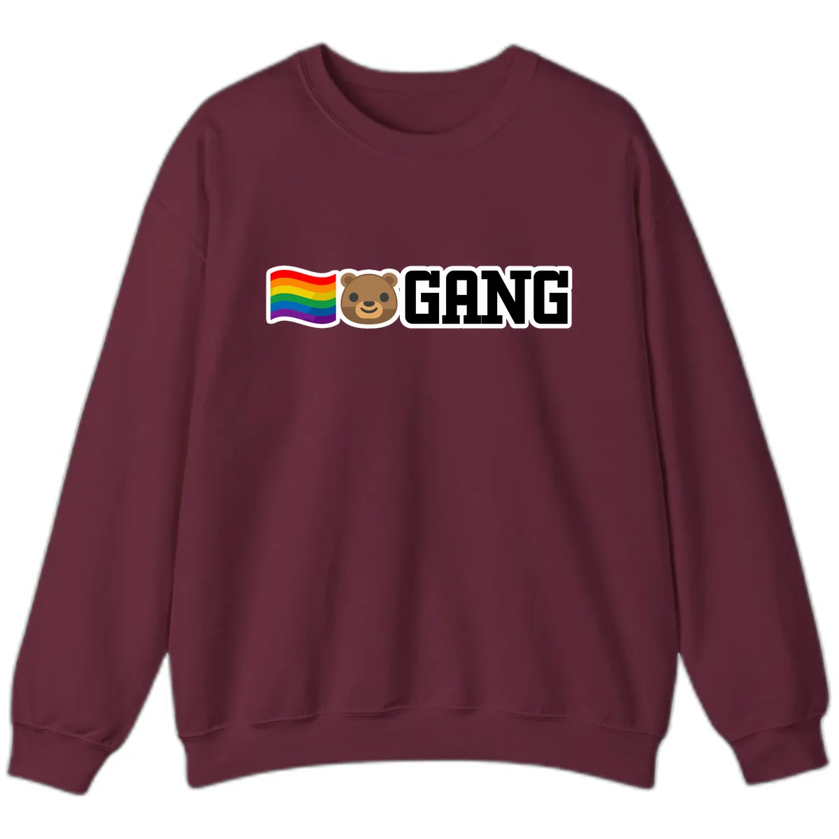 Bear Gang Pride Rainbow Sweatshirt in Maroon