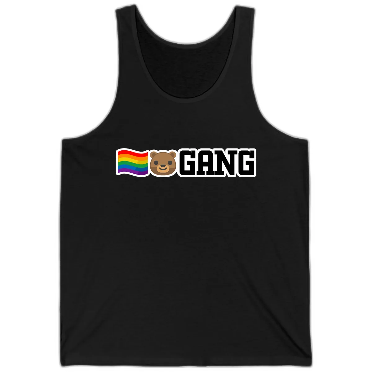 Bear Gang Pride Rainbow Tank in Black